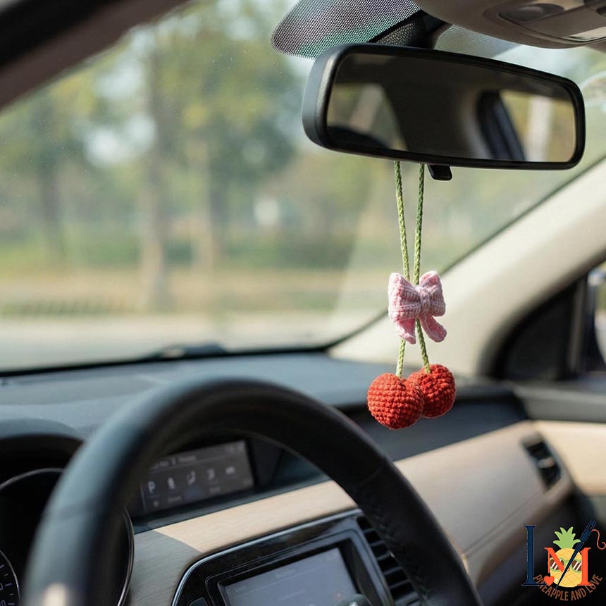 Crochet Bow Car Hanger Handmade Decor for Stylish Interiors 5