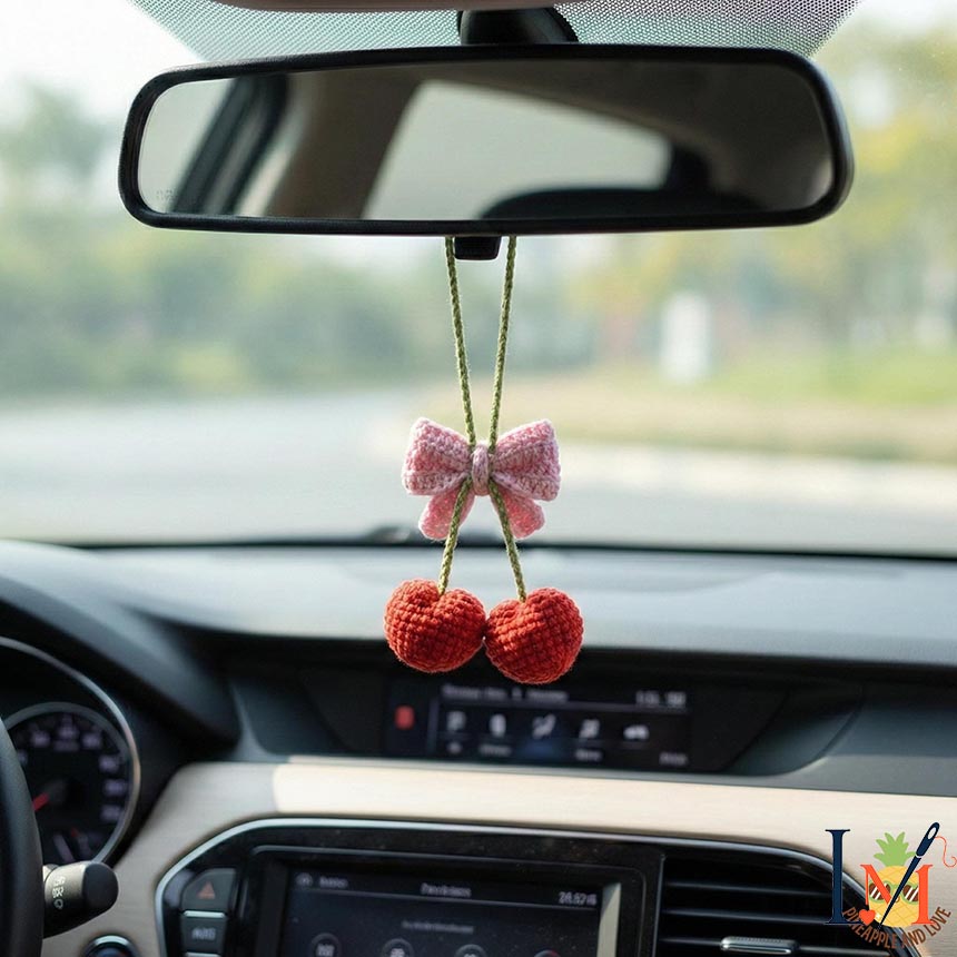 Crochet Bow Car Hanger Handmade Decor for Stylish Interiors 6