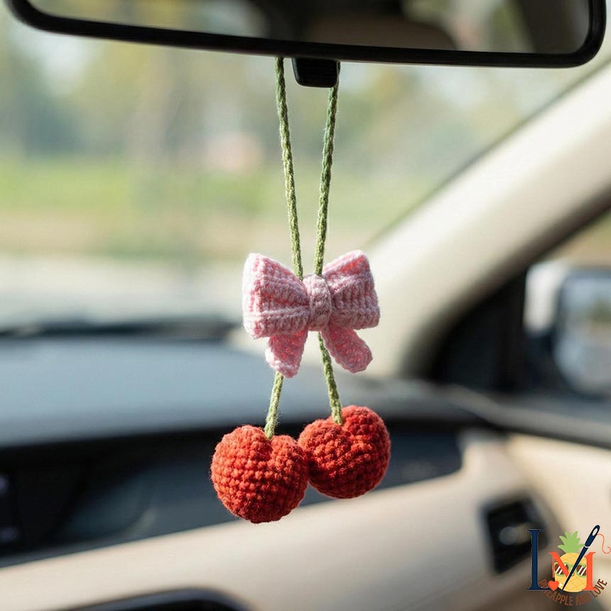 Crochet Bow Car Hanger Handmade Decor for Stylish Interiors 7