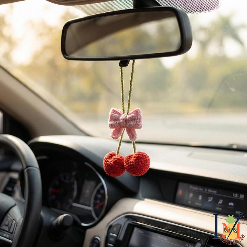 Crochet Bow Car Hanger Handmade Decor for Stylish Interiors 8