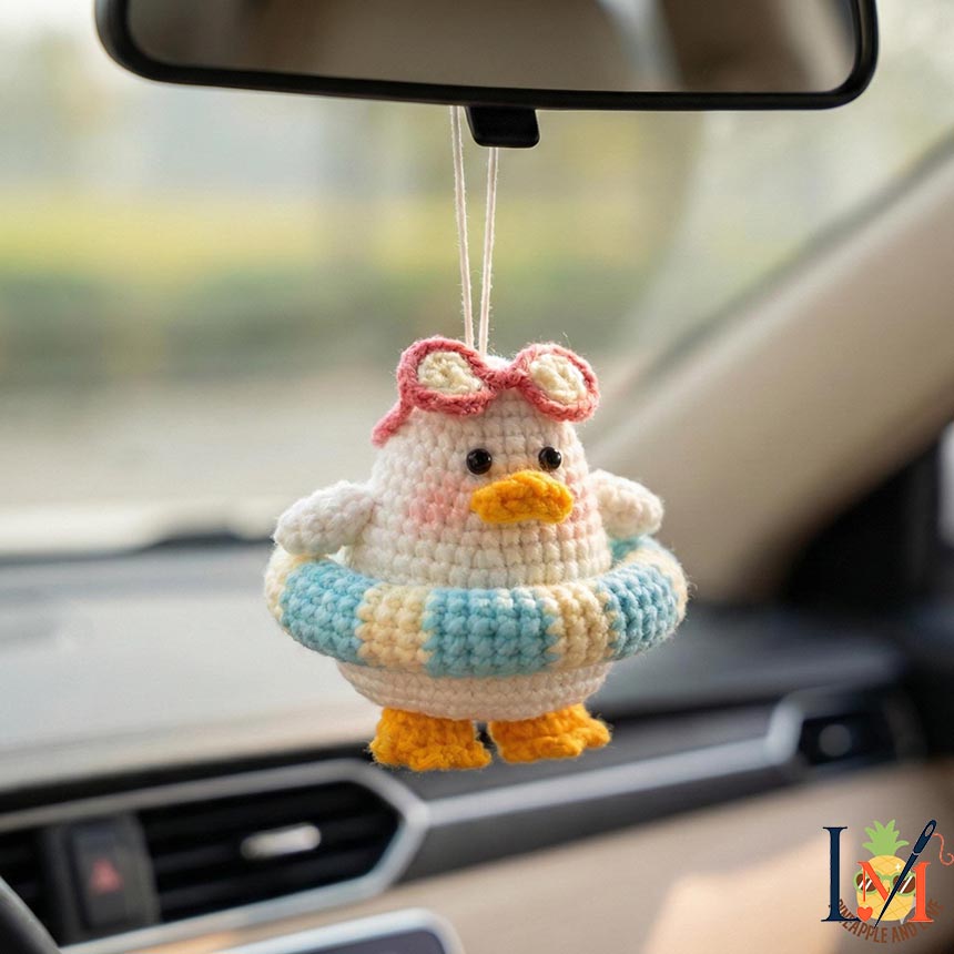 Crochet Duck Hanging Handmade Decor for Gifts and Display