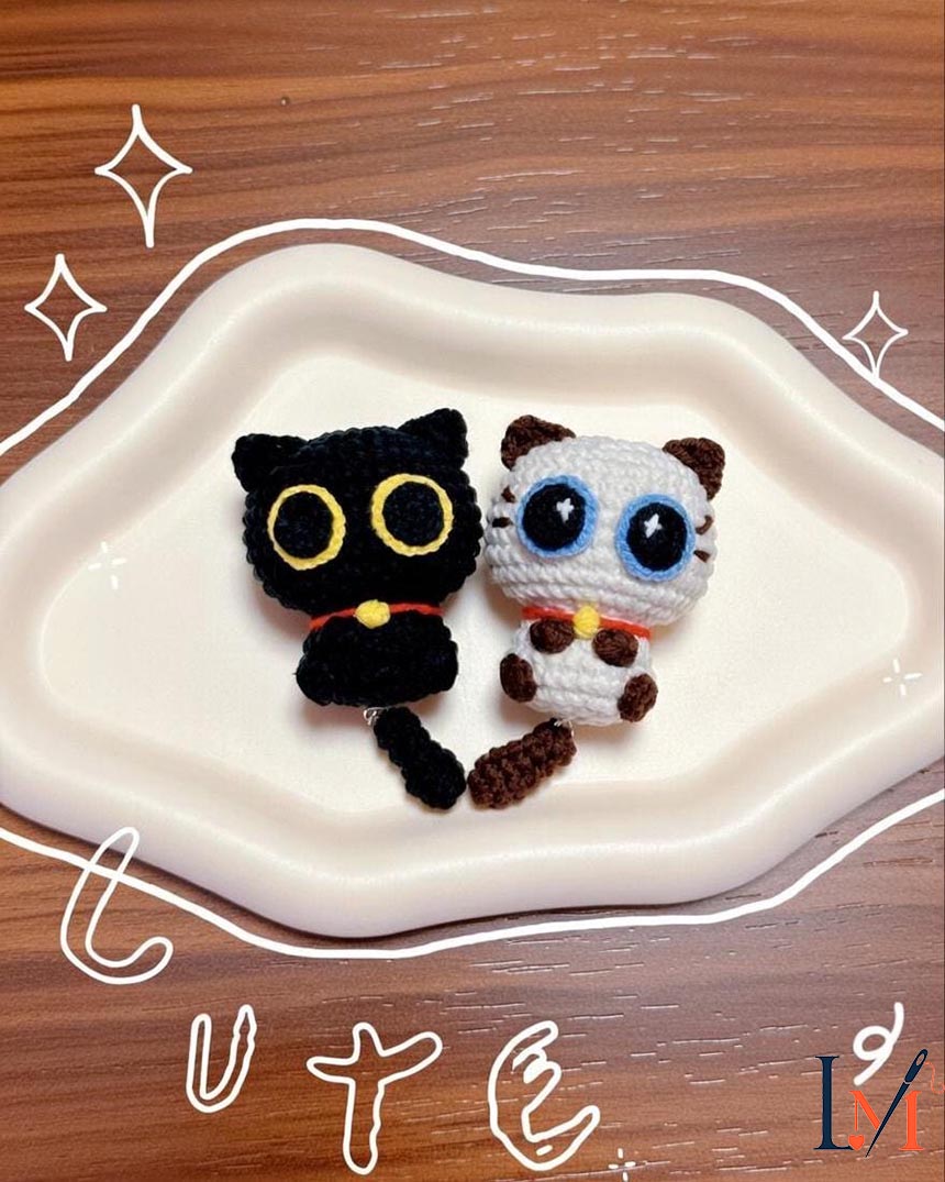 Black Cat Crochet Keychain Handmade Gifts 2