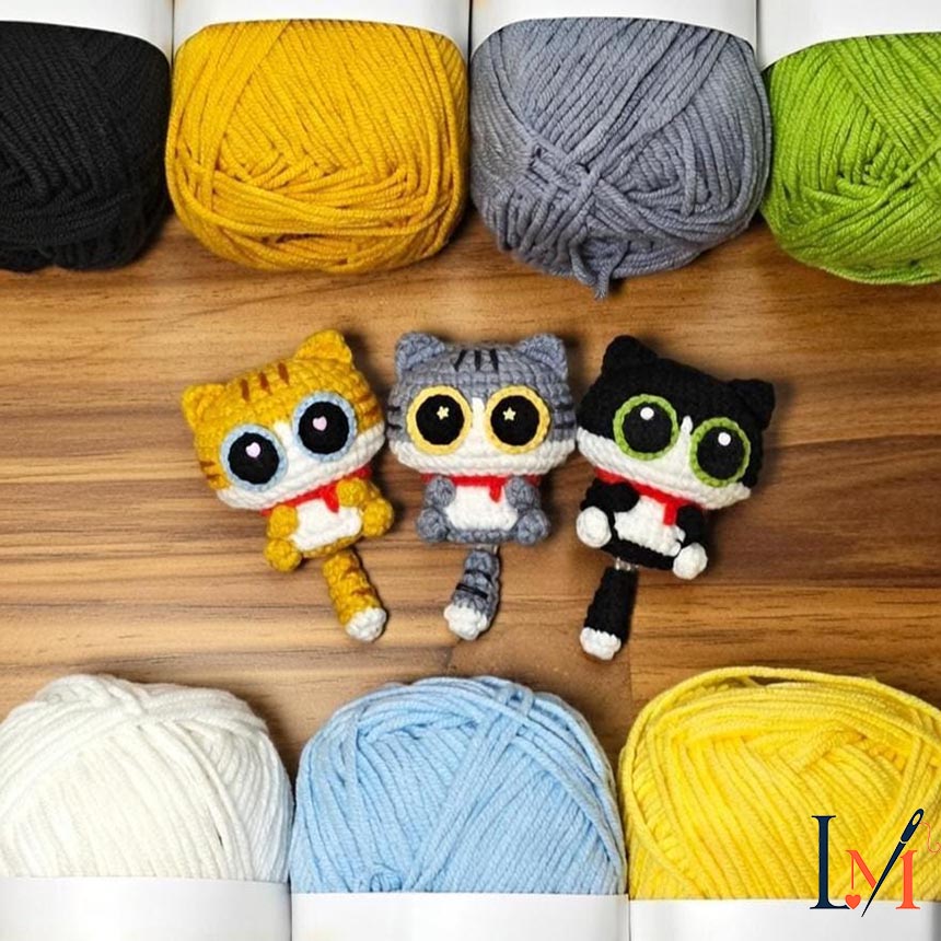 Black Cat Crochet Keychain Handmade Gifts 3