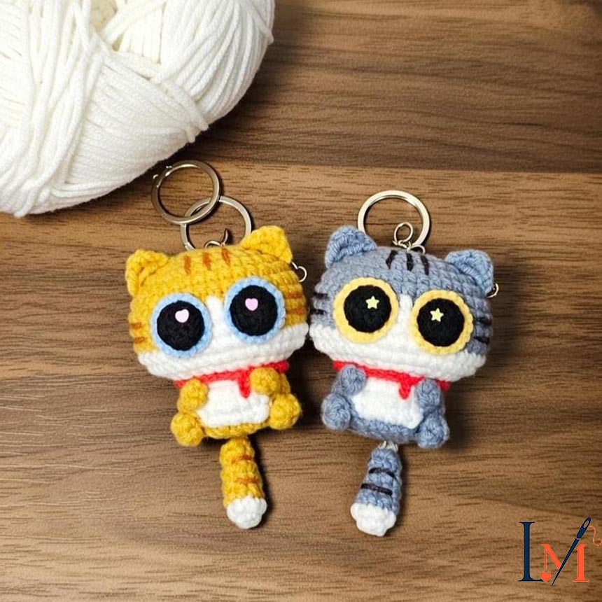 Black Cat Crochet Keychain Handmade Gifts 4