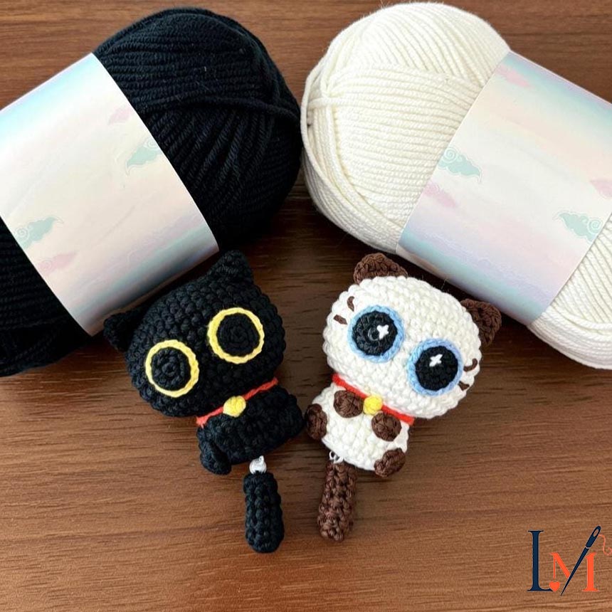 Black Cat Crochet Keychain Handmade Gifts 5