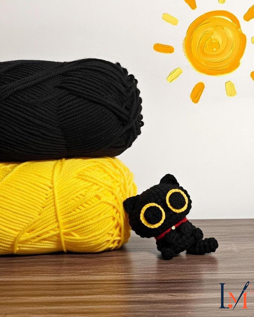 Black Cat Crochet Keychain Handmade Gifts 6