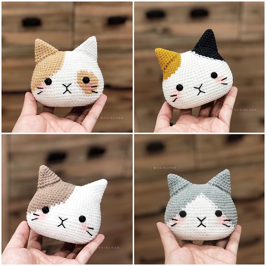 Cat Head Crochet Pattern Ideas for Amigurumi Projects 2