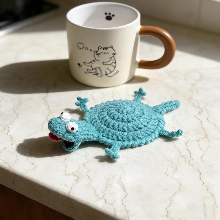 Crochet Frog Coaster Pattern Designs for Handmade Tables