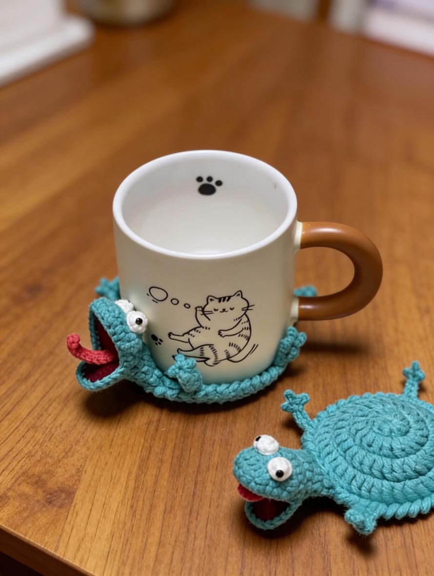 Crochet Frog Coaster Pattern Designs for Handmade Tables 2
