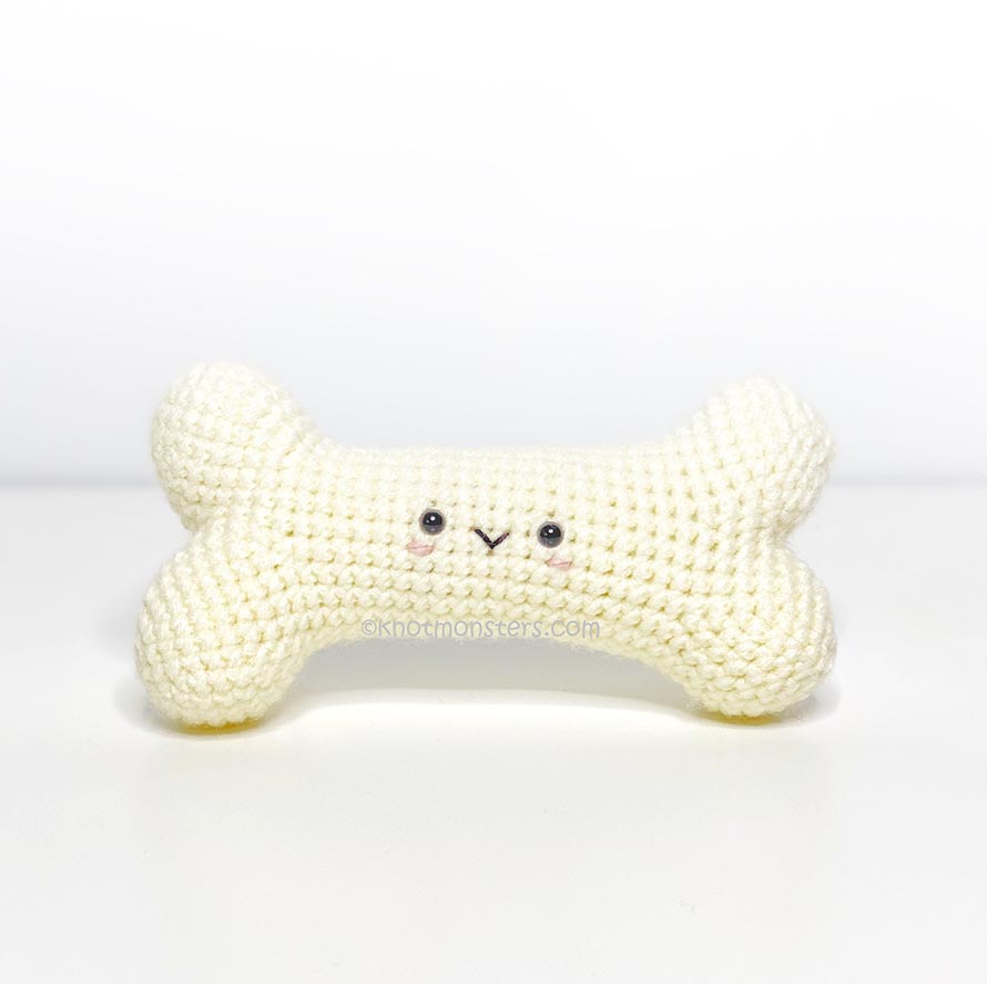 Bone Crochet PATTERN ONLY! PDF download KnotMonsters Amigurumi How to Beginner Easy Simple Medical Nurse Dog Puppy Toy Healthcare Hospital