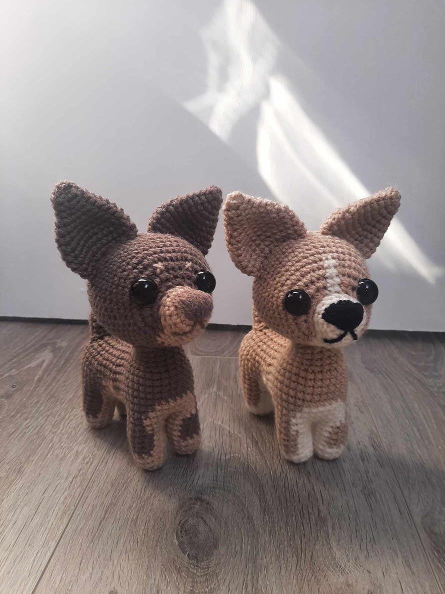 Chihuahua Dog Amigurumi Crochet Pattern: Step-by-Step PDF Tutorial (Two Face Options) (English)