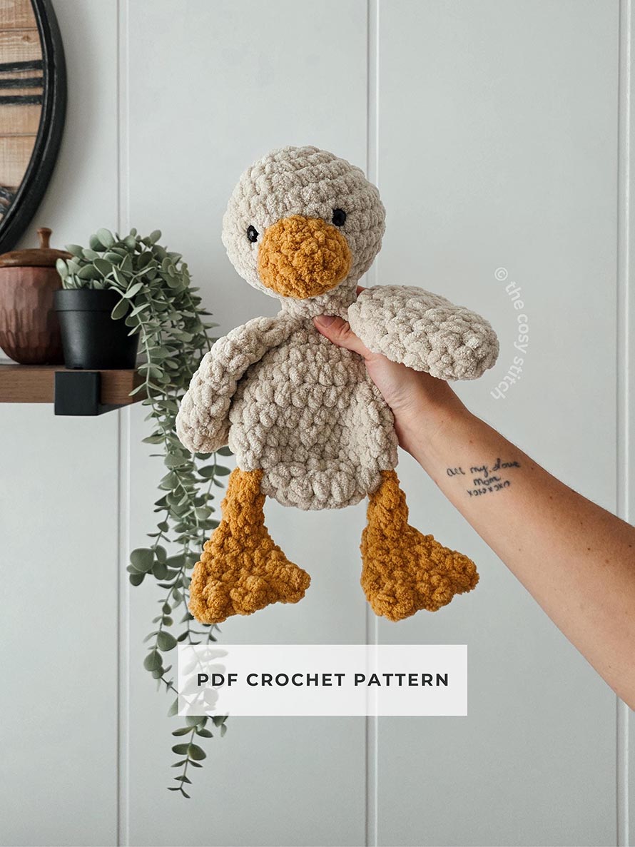 Crochet Duck Lovey Pattern | Derbie the Duck | Easy Farm Amigurumi | PDF Instant Download