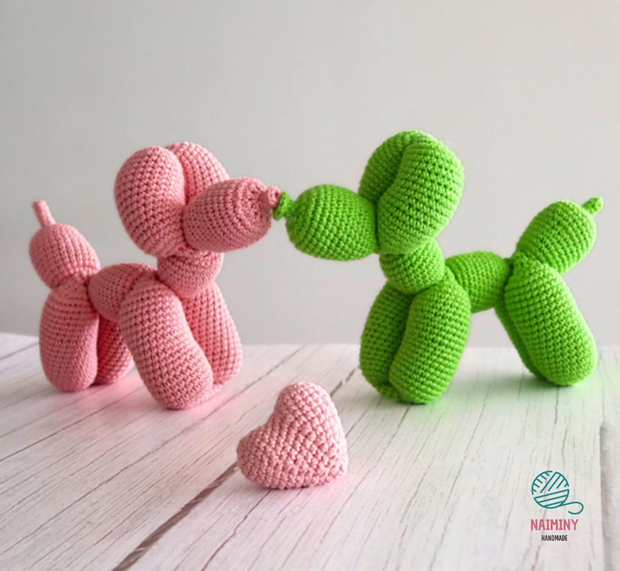 Crochet Pattern Balloon Dog, Balloon Dog Amigurumi, Crochet Balloon Dog Pattern, Balloon Animal Crochet Pattern, Balloon Animal Amigurumi