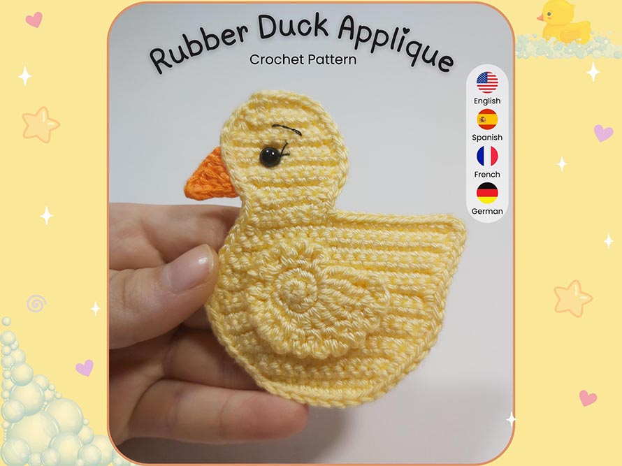 Crochet Rubber Duck Applique Pattern (Digital Download)