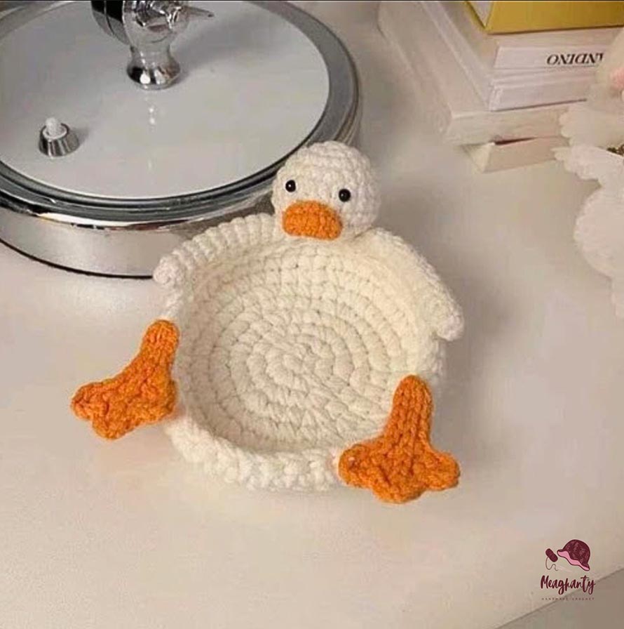 Cute Duck Coaster Crochet Pattern | Home Cute Decor | Home Decoration | Animal Coaster Crochet Pattern | Housewarming Gifts