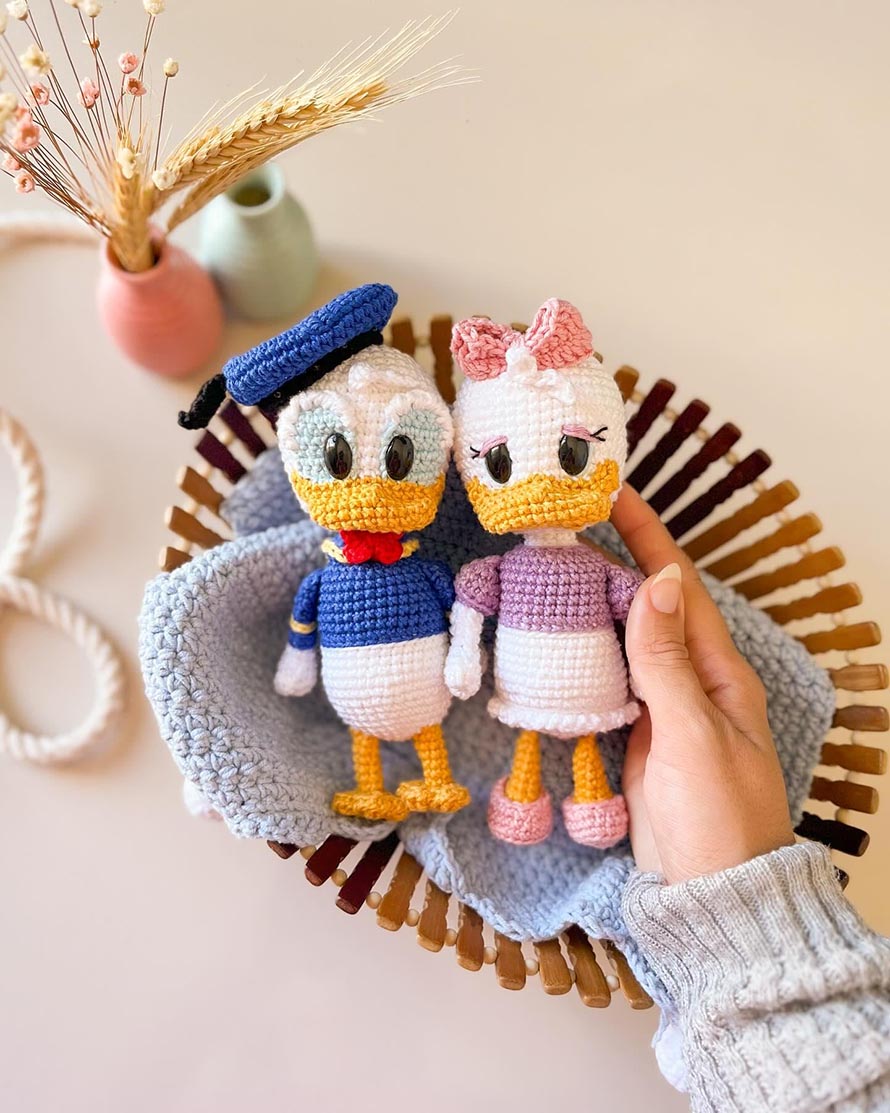 Donald & Daisy Duck Amigurumi Crochet Pattern - PDF Digital Download - Classic Disney Plush Toys