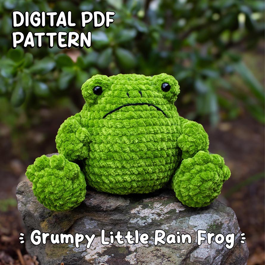 Grumpy Frog Crochet Pattern Designs with Serious Character