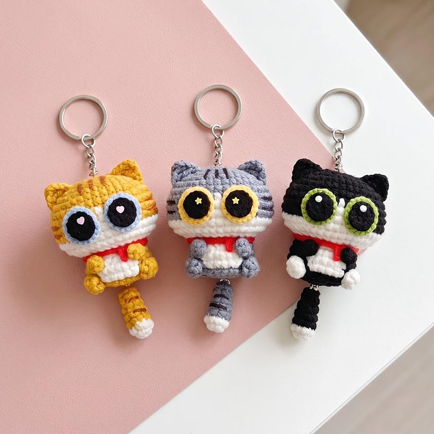 Crochet Cat Keychain Pattern Ideas for Mini Amigurumi