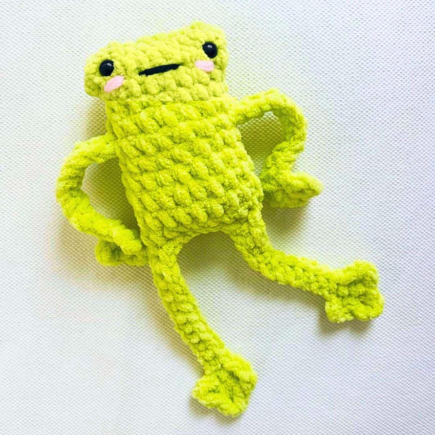 Leggy Frog Crochet Pattern PDF • No-Sew Amigurumi Frog • Easy Beginner Crochet Animal • Cute Frog Plush Toy Pattern • DIY Gift