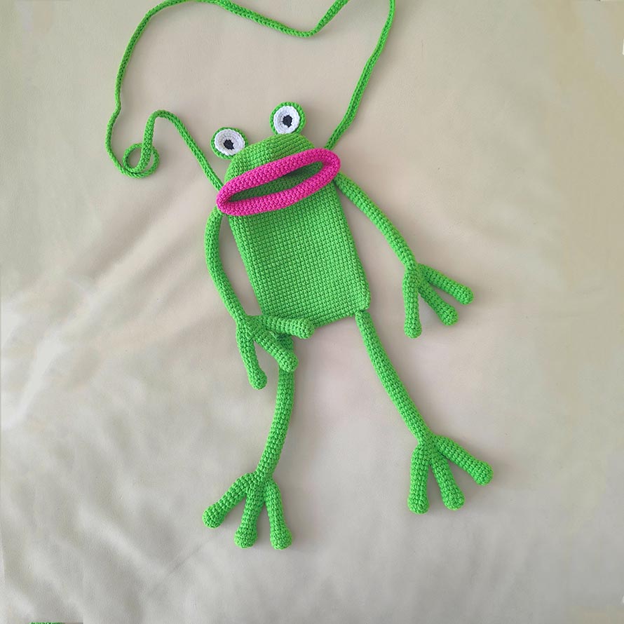 PATTERN: Crochet Frog Bag PATTERN, Amigurumi Animal Purse PATTERN