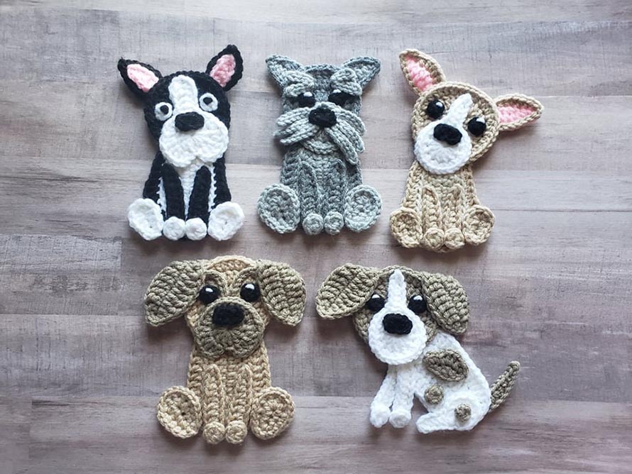 Pups N Stuffs Applique Pack - Crochet Pattern - Digital Download