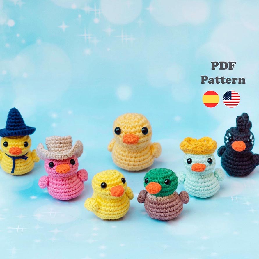 Rubber Duck Bundle with Accessories Amigurumi Pattern Crochet | Amigurumi Pattern | ENG / ESP | Rubber Duck Patterns in Spanish
