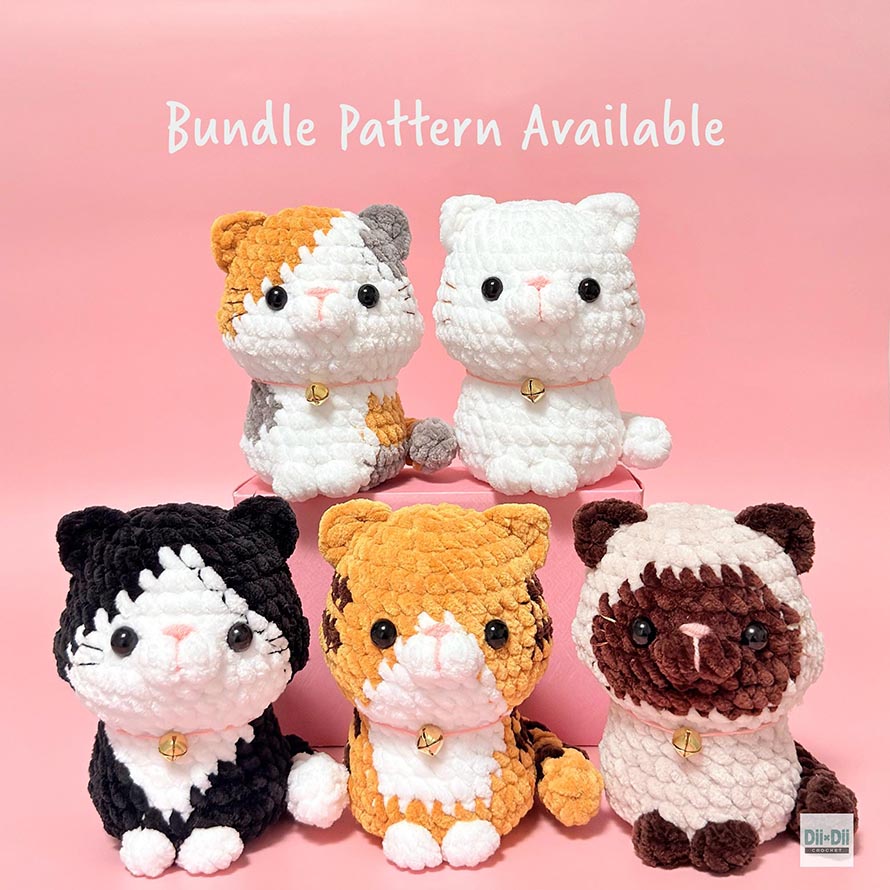 Tuxedo Cat Crochet Pattern Designs in Black and White 8