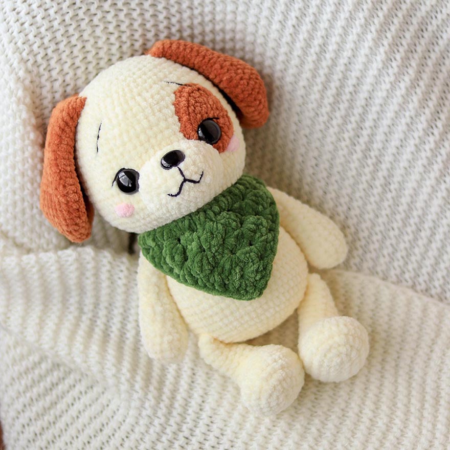 Crochet Puppy Low sew Pattern | Kawaii Amigurumi Dog (PDF)