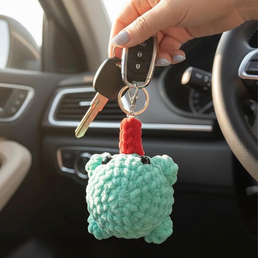 No Sew Chubby Frog Crochet Pattern PDF Toad Amigurumi Keychain Critter Kawaii Palm Plushie