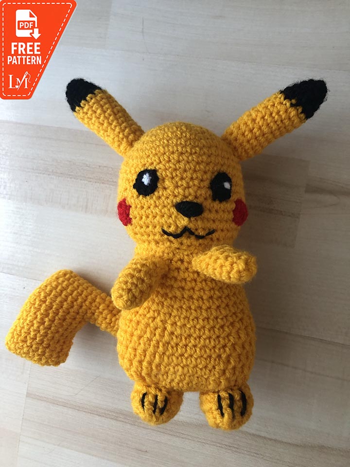 Pikachu pokemon crochet pattern free