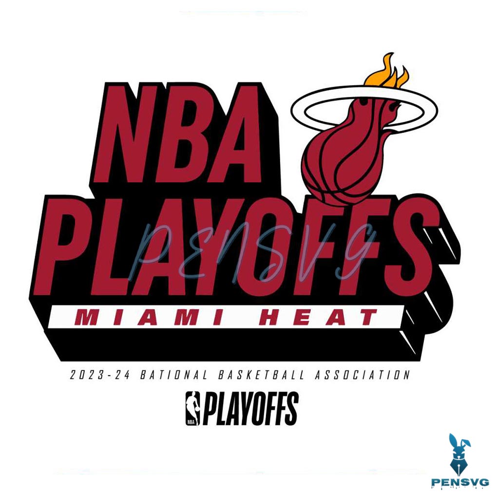 2024 NBA Playoffs Miami Heat Basketball Association SVG