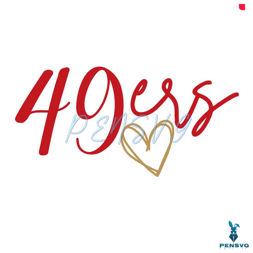 49ers Heart Football SVG Cricut Digital Download