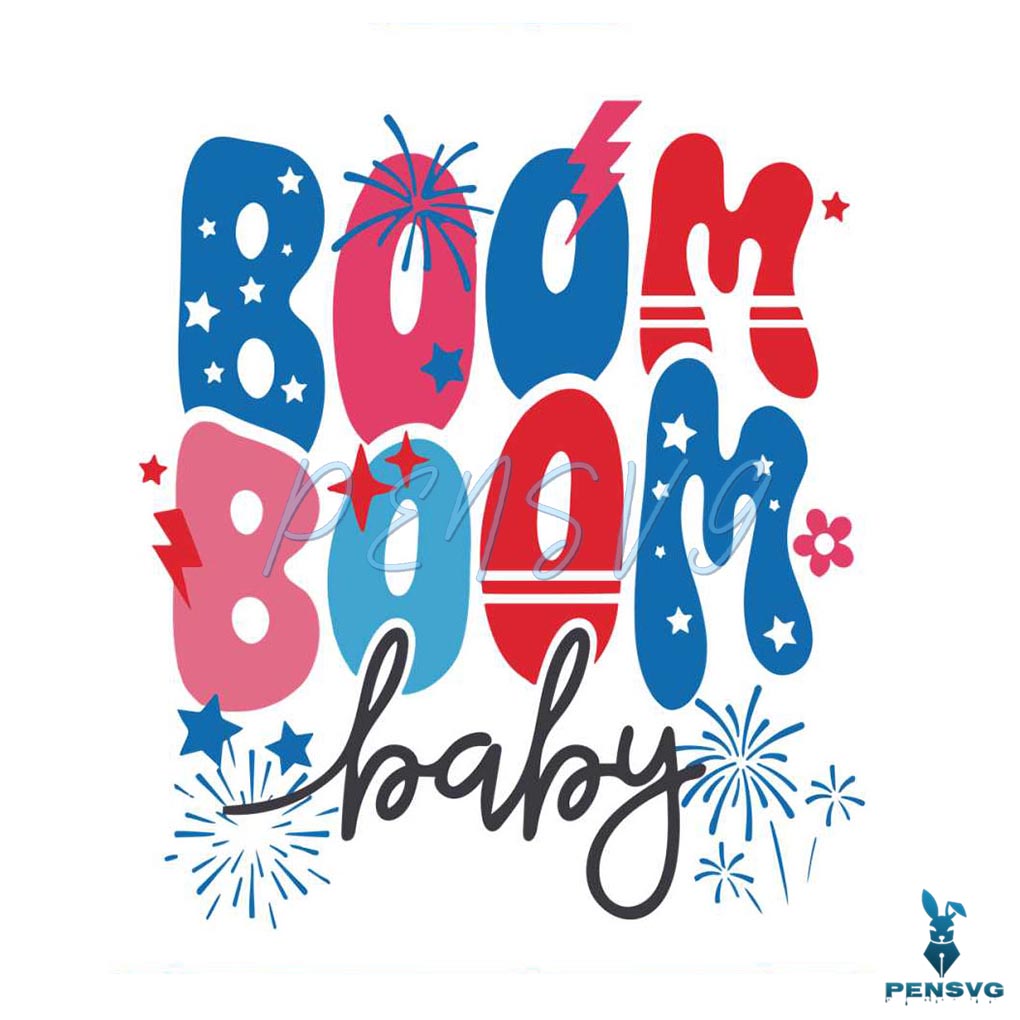 Funny Retro 4th of July “Boom Boom Baby” SVG Cut File (Free Download)