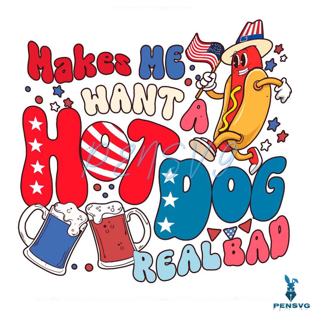 Free You Look Like The 4th Of July Hot Dog SVG Funny Patriotic Cut File