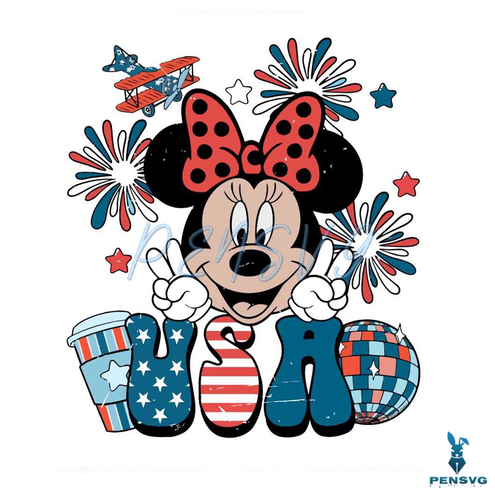 Patriotic Mickey Minnie 4th of July SVG Cut File Free Download