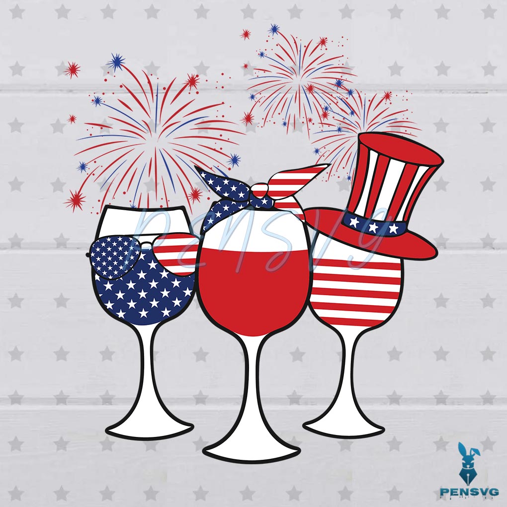 4th Of July Red Wine Blue Svg, Independence Day Svg File