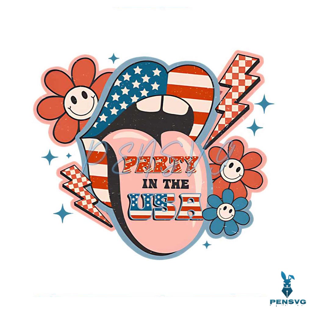 4th Of July Retro Party In The USA SVG Cutting Digital File