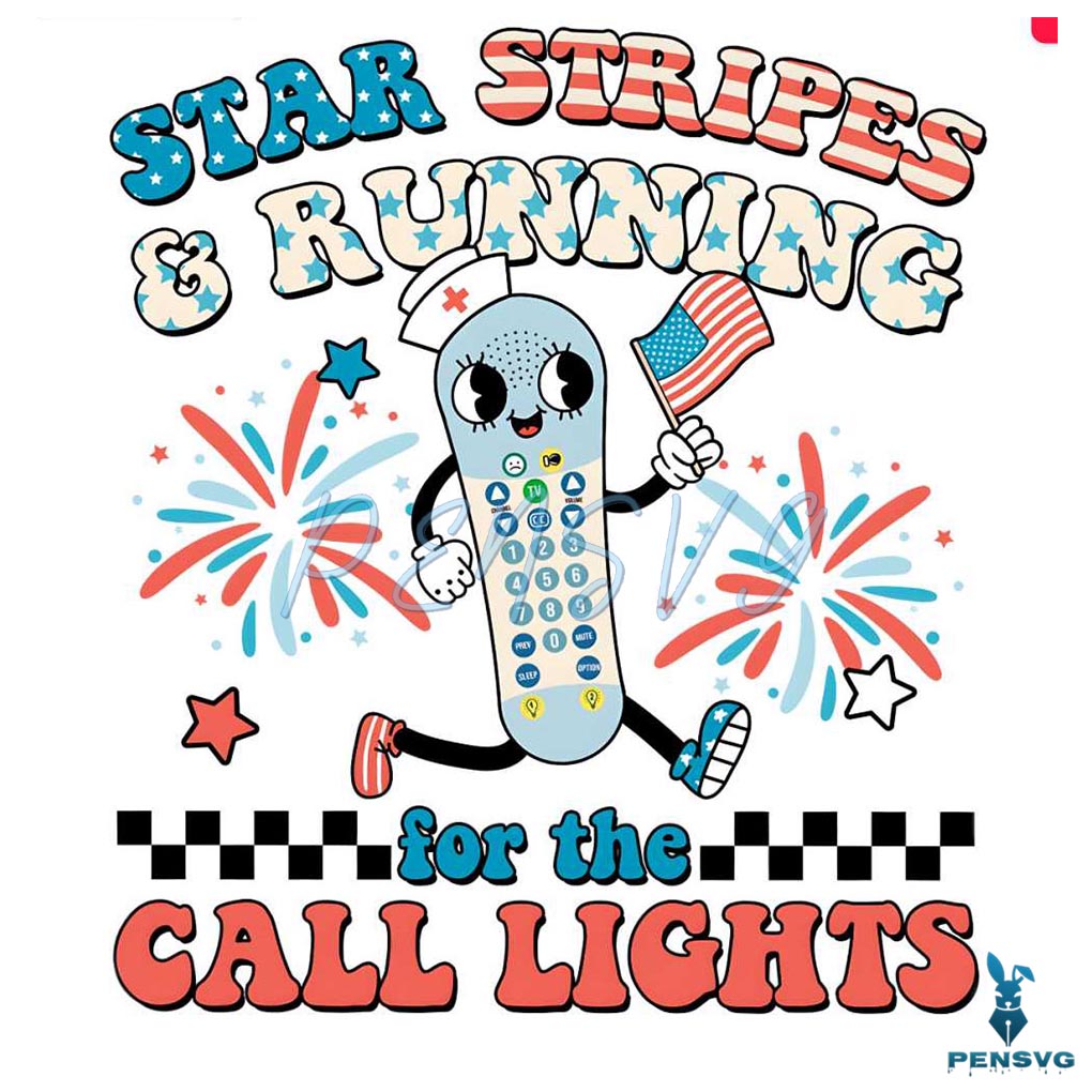 4th Of July Stars Stripes And Running For Call Lights PNG