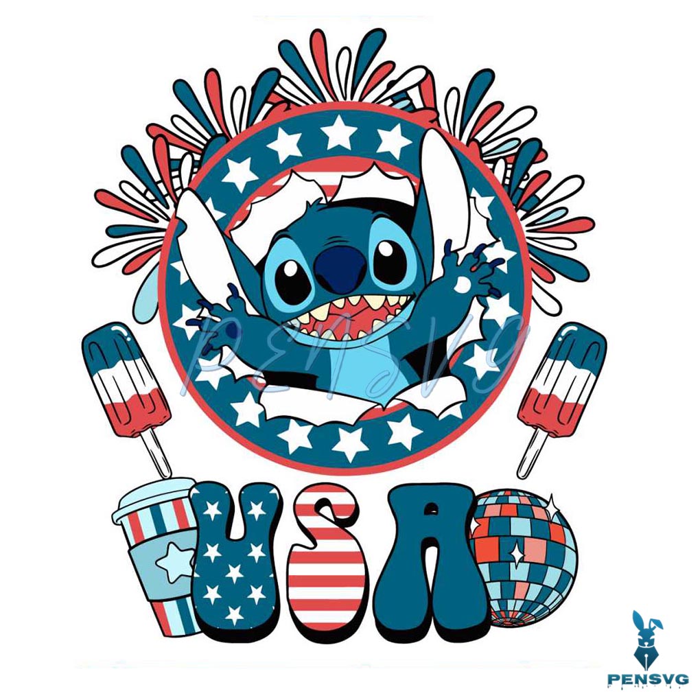4th Of July Stitch Independence Day Svg Graphic Design Files