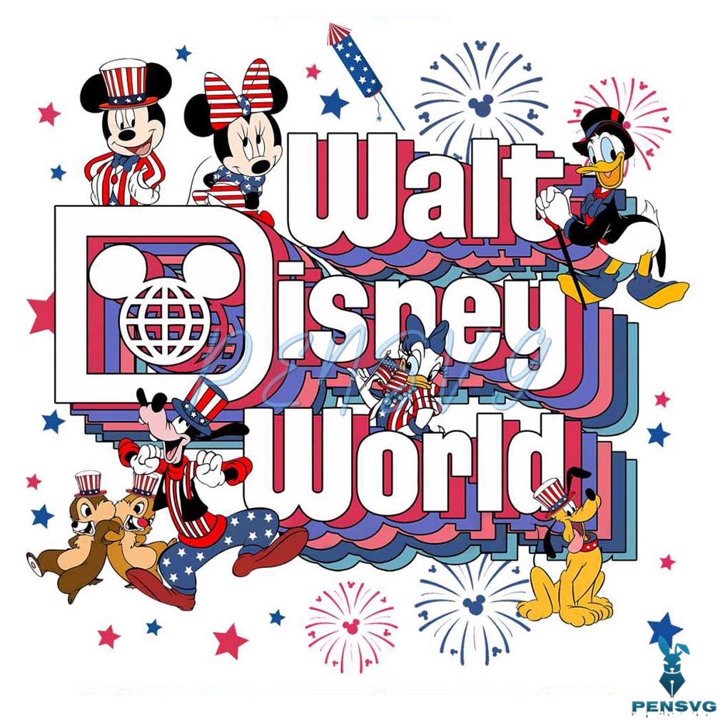4th Of July Walt Disney World Patriot Mickey And Friend PNG File