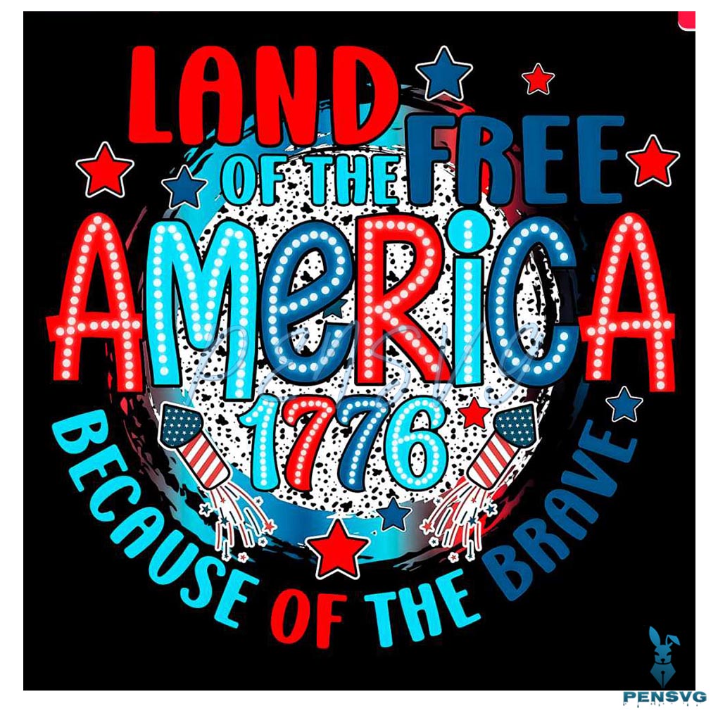 4th of July Land Of The Free America 1776 PNG