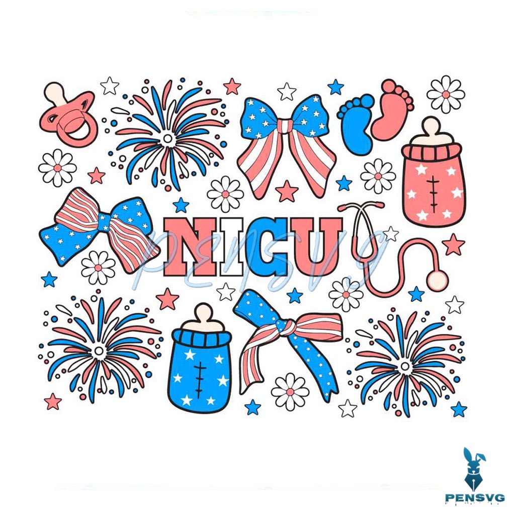 4th of July NICU Nurse Doodles SVG