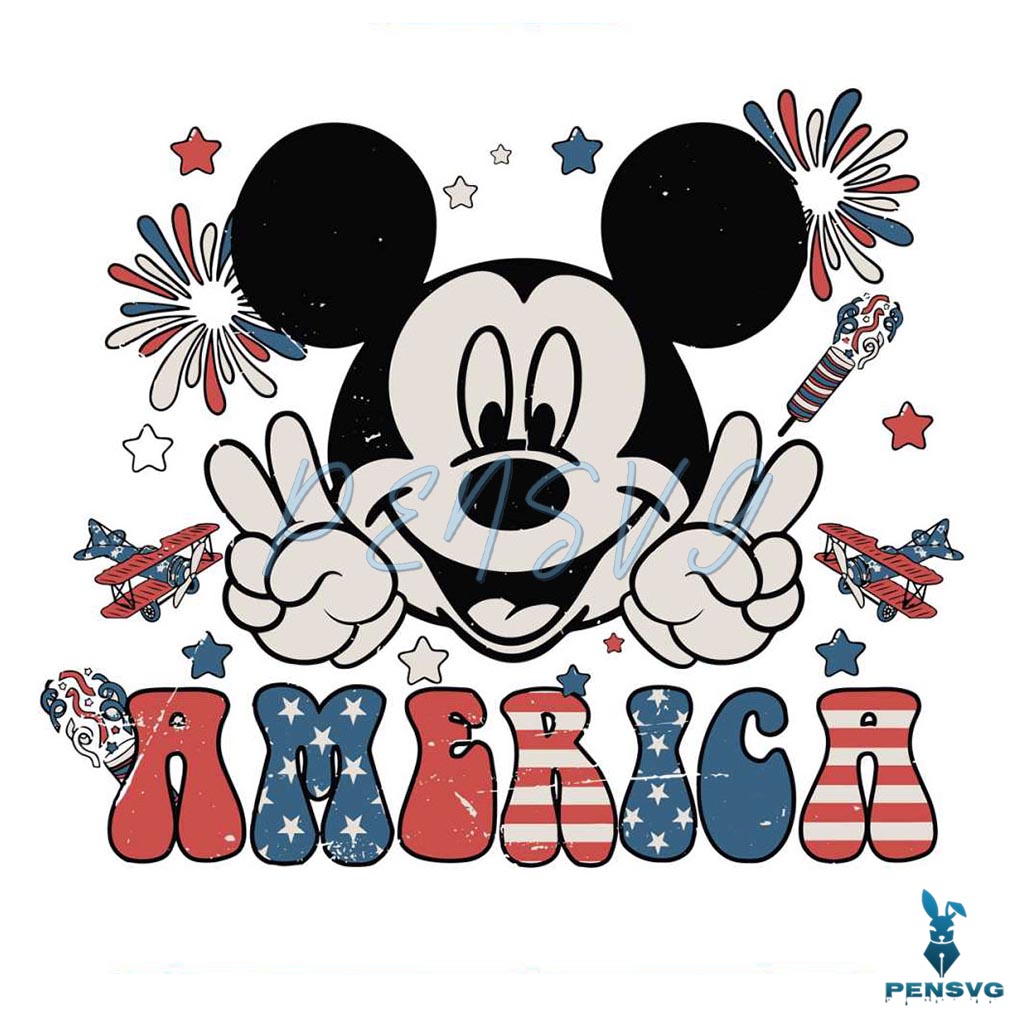 Classic Mickey 4th of July SVG Cut File for Patriotic Cricut Crafts
