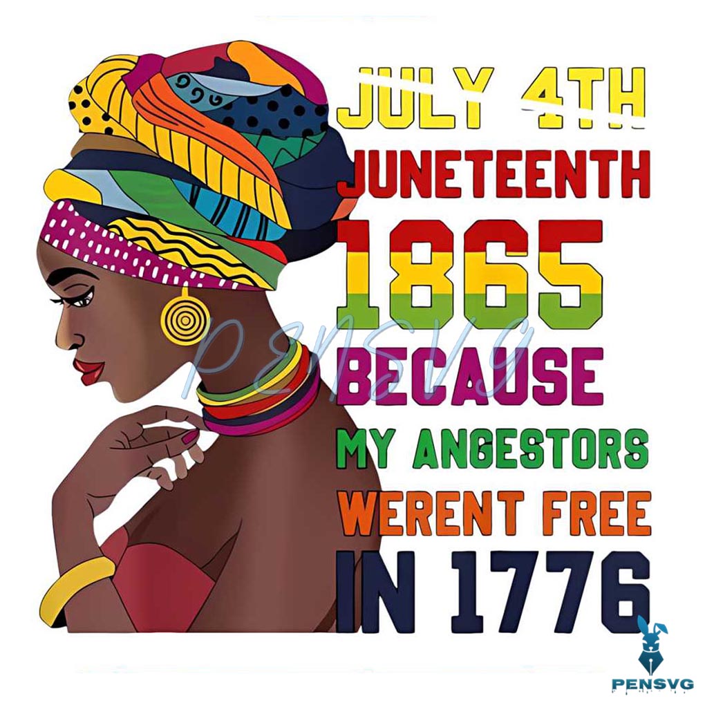 African American Woman Juneteenth 1865 PNG Silhouette File