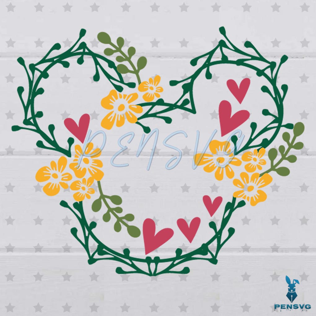 Amazing Floral Mickey Head SVG Digital File Disney Svg, Mickey Svg
