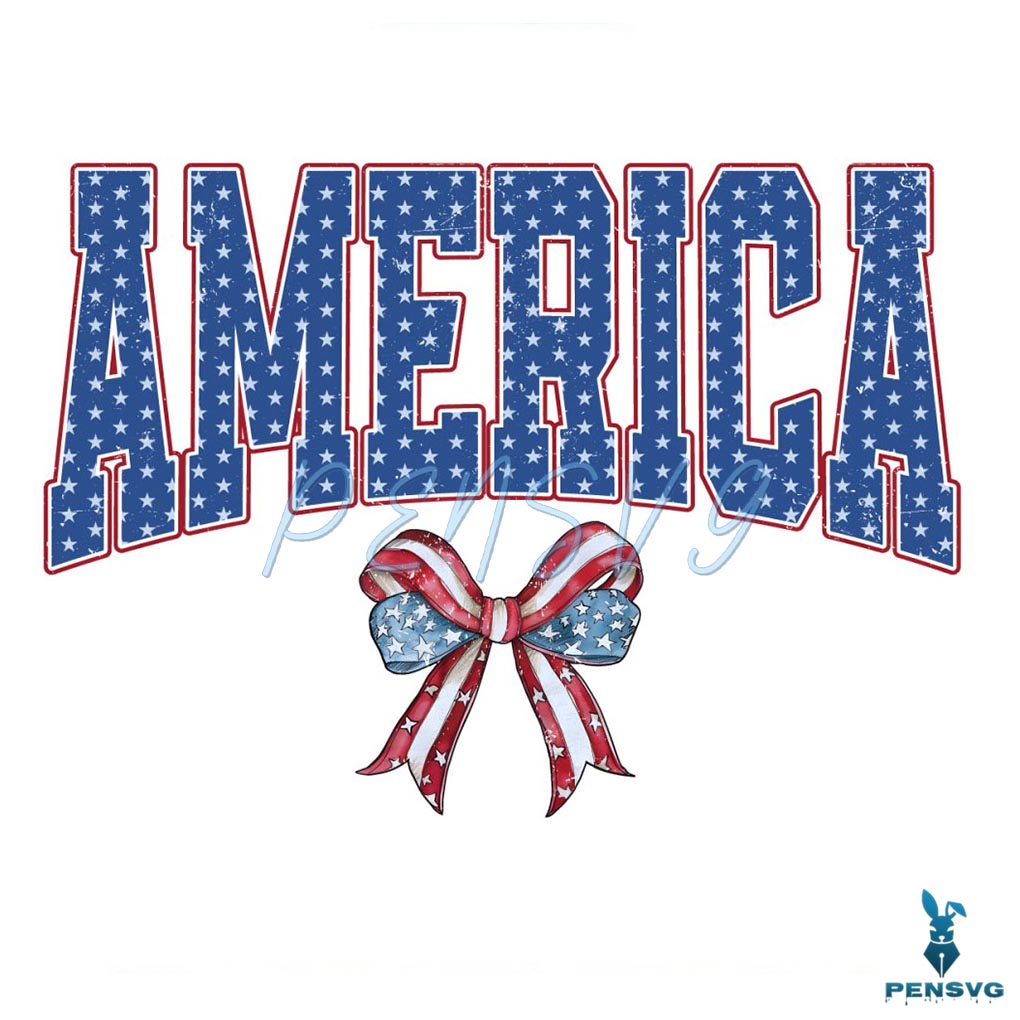 America 4th Of July Bow USA Flag PNG