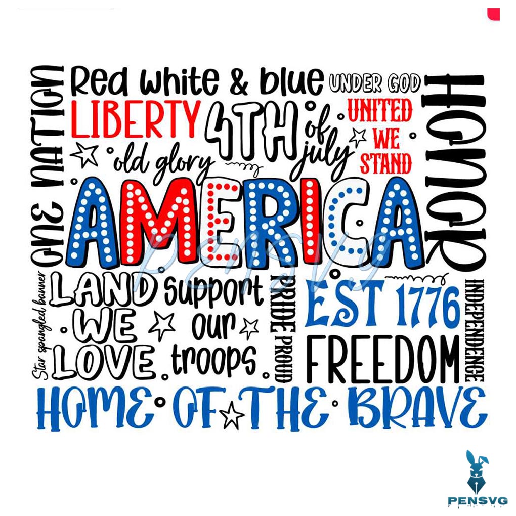 America Dalmatian Dots 4th Of July SVG