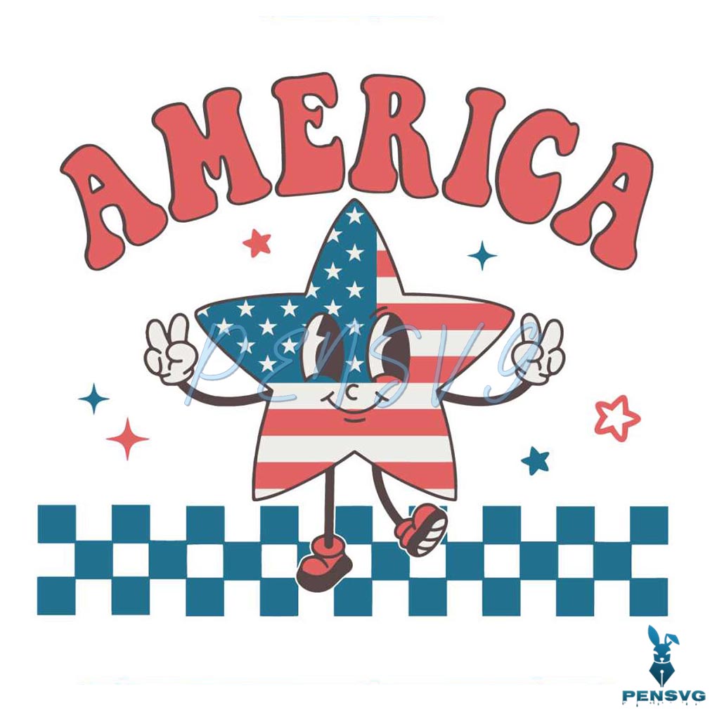America Kids Retro 4th Of July SVG Cutting Digital File