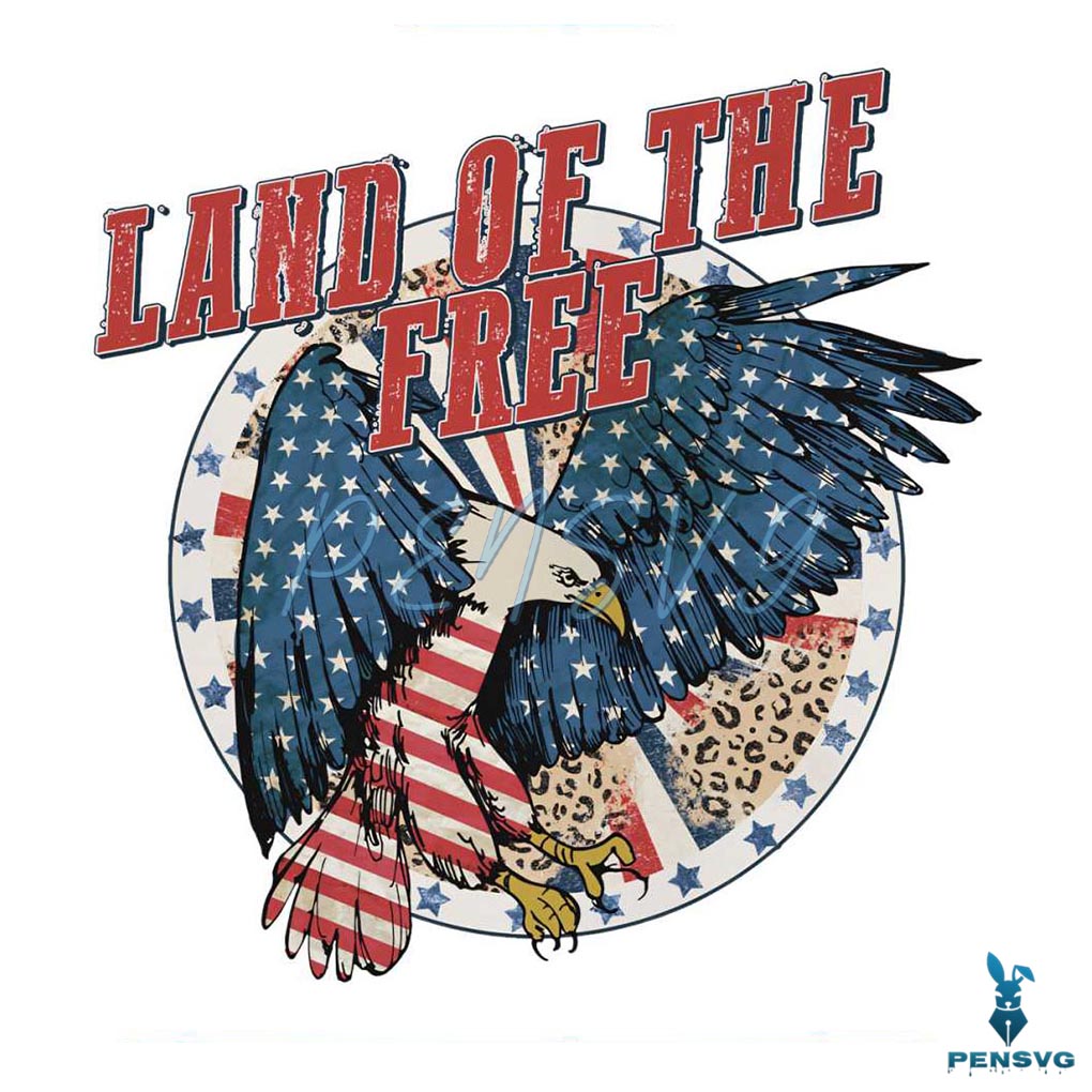 America Land Of The Free Eagle 4th Of July PNG