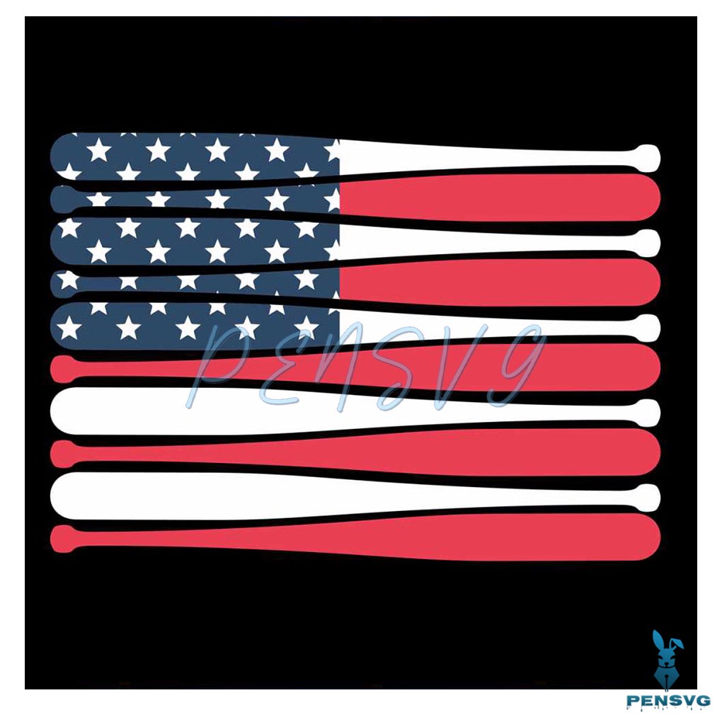 American Baseball Flag SVG 4th Of July SVG Cutting Digital File